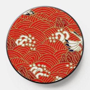 Elegant Japanese Washi Origami Lucky Cranes PopSocket