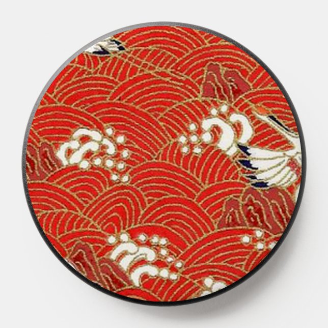 Elegant Japanese Washi Origami Lucky Cranes PopSocket (Popsocket)