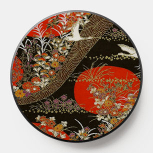 Elegant Japanese Washi Origami Lucky Cranes PopSocket