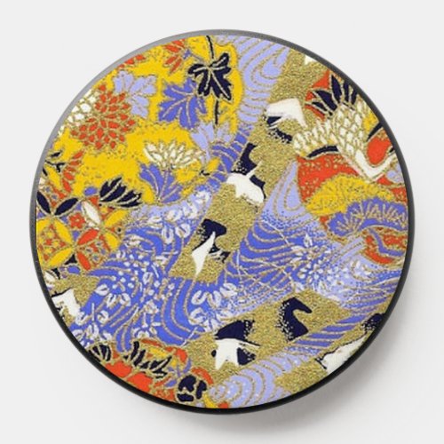 Elegant Japanese Washi Origami Lucky Cranes PopSocket