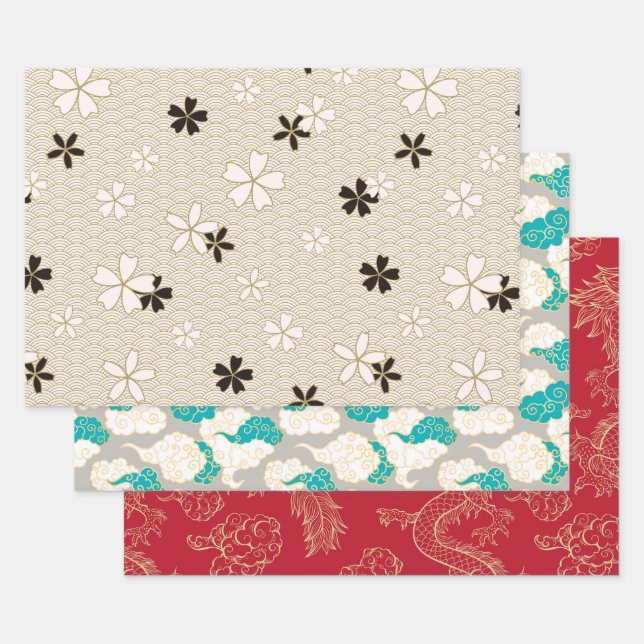 Elegant Japanese Wrapping Paper | Traditional Art (Set)