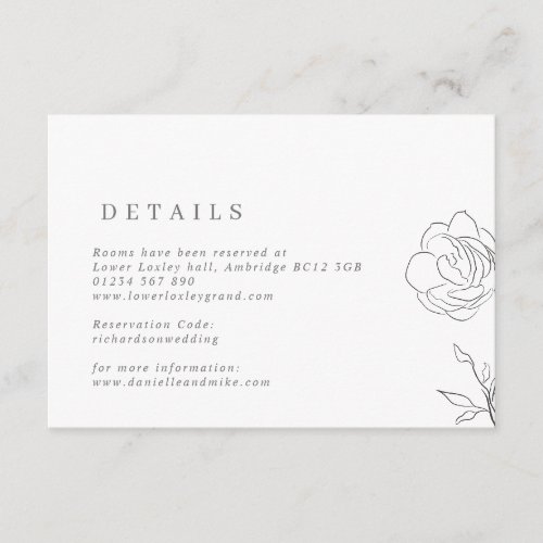 Elegant Jasmine Flower Wedding Enclosure Card