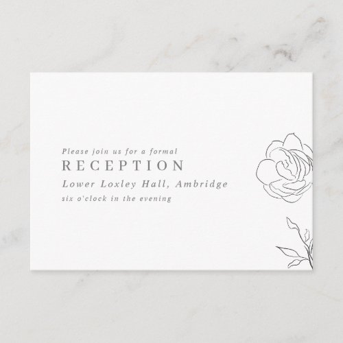 Elegant Jasmine Flower Wedding Reception Enclosure Card