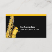 Elegant Jazz Sax Music Black Business Card (Front)