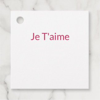 Elegant Je T'aime Wedding Favor Gift Tags