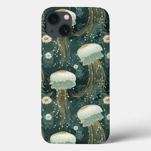 Elegant Jellyfish Pattern - Custom Name Case-Mate iPhone Case (Back)