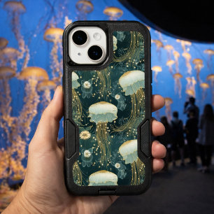 Elegant Jellyfish Pattern - Custom Name OtterBox iPhone 14 Case