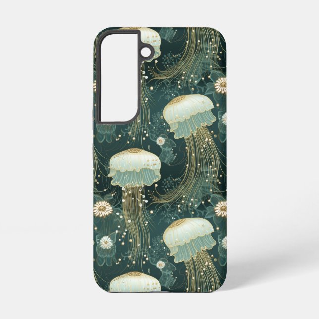 Elegant Jellyfish Pattern - Custom Name Samsung Galaxy Case (Back)