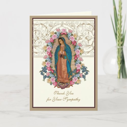 Elegant Jesus Roses Christian Condolence Thank You