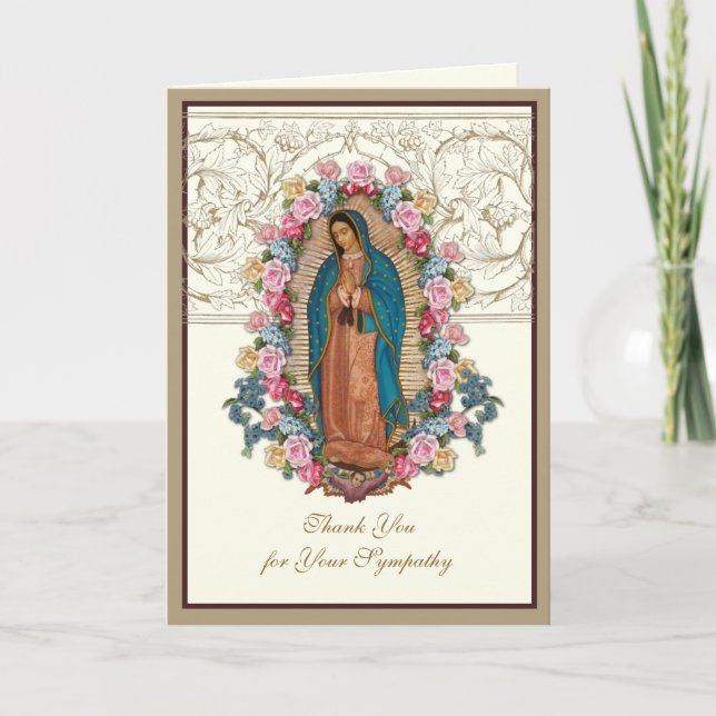 Elegant Jesus Roses Christian Condolence Thank You (Front)