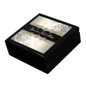 Elegant Jewel Black Damask Keepsake Gift Box (Side)