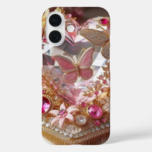 Elegant Jewel Butterfly with Roses Design" Case-Mate iPhone Case (Back)