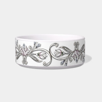 Elegant Jewel Print Cat Bowl