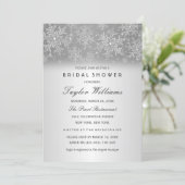 Elegant Jewel Silver Snowflake Bridal Shower Invitation (Standing Front)