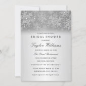 Elegant Jewel Silver Snowflake Bridal Shower Invitation (Front)