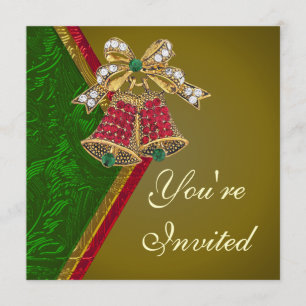 Elegant Jeweled Bells Party Invitation