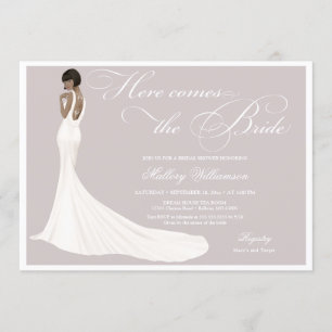 Elegant Jeweled Bride Bridal Shower Invitation