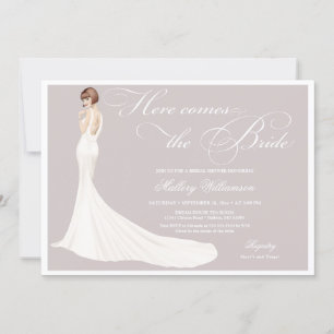 Elegant Jeweled Bride Bridal Shower Invitation