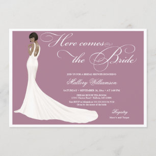 Elegant Jeweled Bride Bridal Shower Invitation