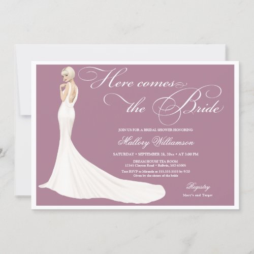 Elegant Jeweled Bride Bridal Shower Invitation