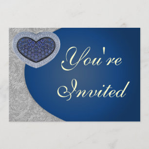 Elegant Jeweled Heart Party Invitation
