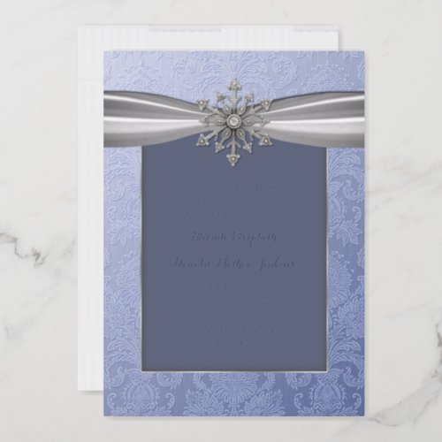 Elegant Jeweled Snowflake Wedding Foil Invitation