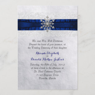 Elegant Jeweled Snowflake Wedding Invitation