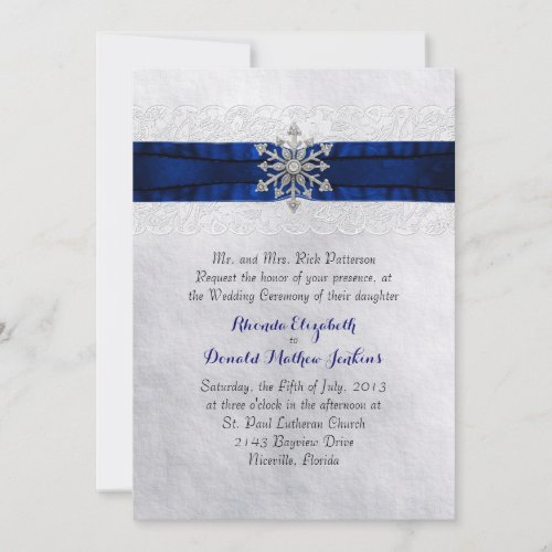 Elegant Jeweled Snowflake Wedding Invitation