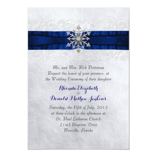 Elegant Jeweled Snowflake Wedding Invitation