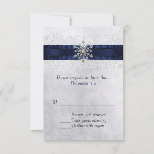 Elegant Jeweled Snowflake Wedding RSVP