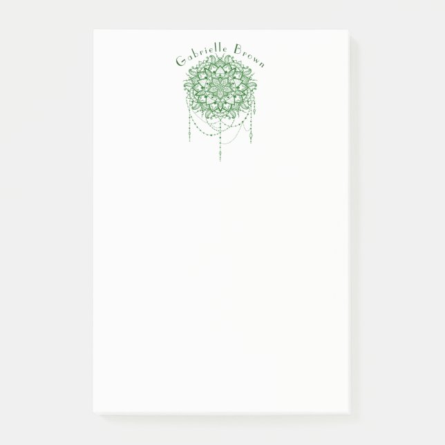 Elegant Jeweled Zen Mandala Post-it Notes (Front)