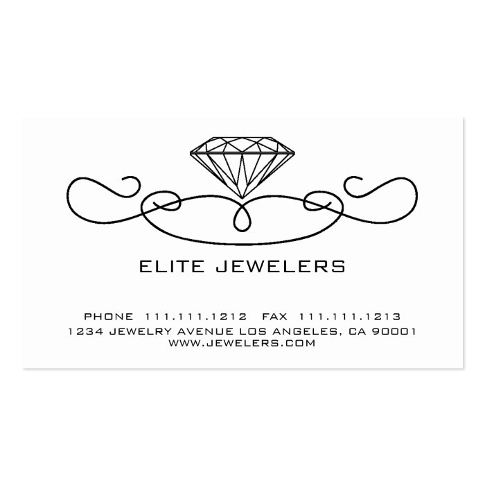 ELEGANT JEWELERS DIAMOND BUSINESS CARD