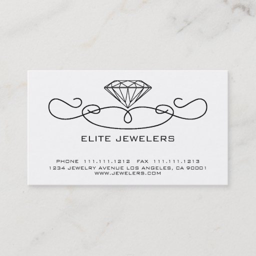 Customizable ELEGANT JEWELERS DIAMOND BUSINESS CARD