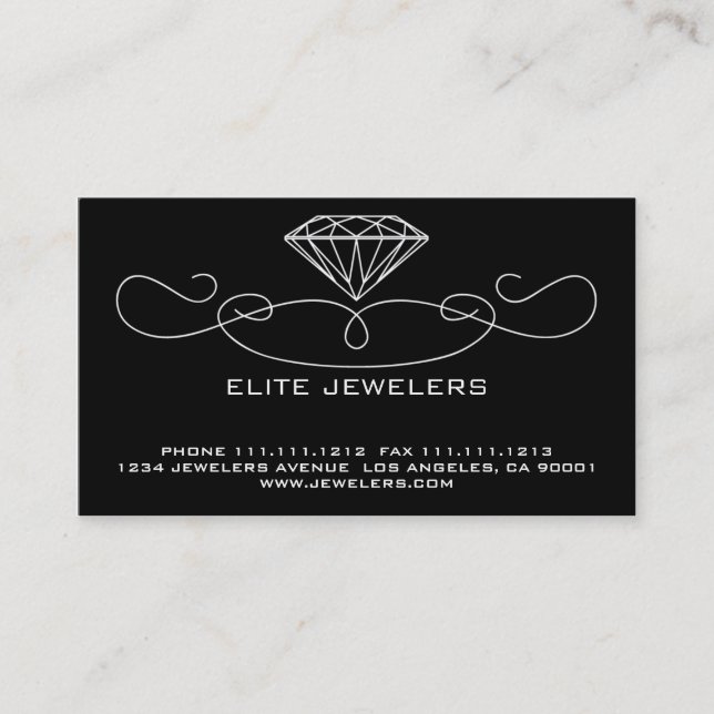 ELEGANT JEWELERS DIAMOND FRONT & BACK VERSION BUSINESS CARD (Front)