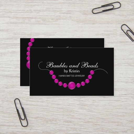 Customizable Elegant Jewelry and Beads Business Cards