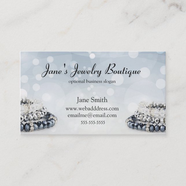 Elegant Jewelry Business Card Design Template (Front)
