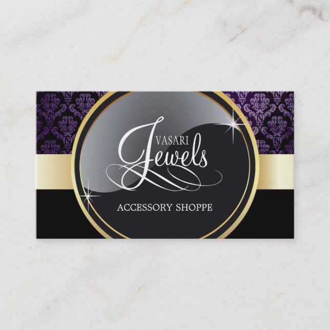Elegant Jewelry Business Card Template (Front)