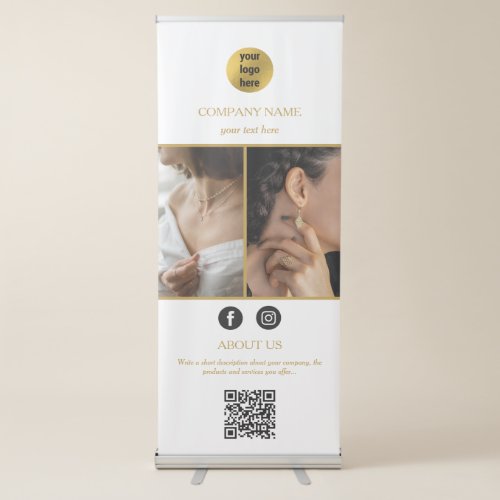 Elegant Jewelry Business Promotional 2 Photo Retractable Banner