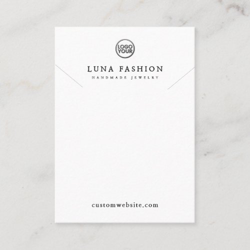 Elegant Jewelry Custom Logo Simple Design White Calling Card