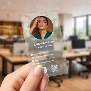 Elegant Jewelry Designer Clear Business Cards
