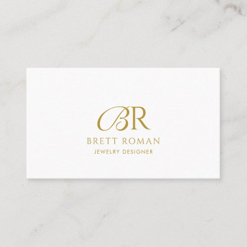 Elegant Jewelry Designer Gold Monogram Business Card