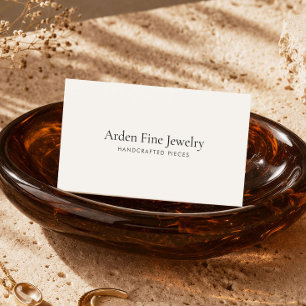 Elegant Jewelry Designer Minimalist Ivory Luxe Business Card