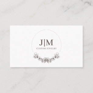 Elegant Jewelry Designer Monogram Business Card