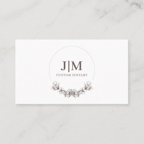 Elegant Jewelry Designer Monogram Business Card