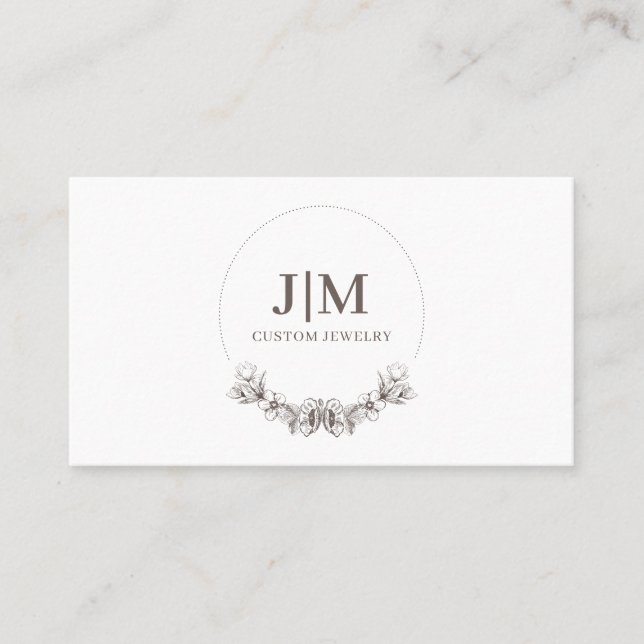 Elegant Jewelry Designer Monogram Business Card (Front)