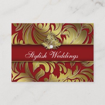 Elegant Jewelry Diamond Logo Red Gold Jumbo Business Card by WeddingShop88 at Zazzle
