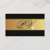 Elegant Jewelry Diamonds Gold Black Damask Business Card (Back)