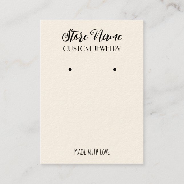 Elegant jewelry earring display  business card (Front)