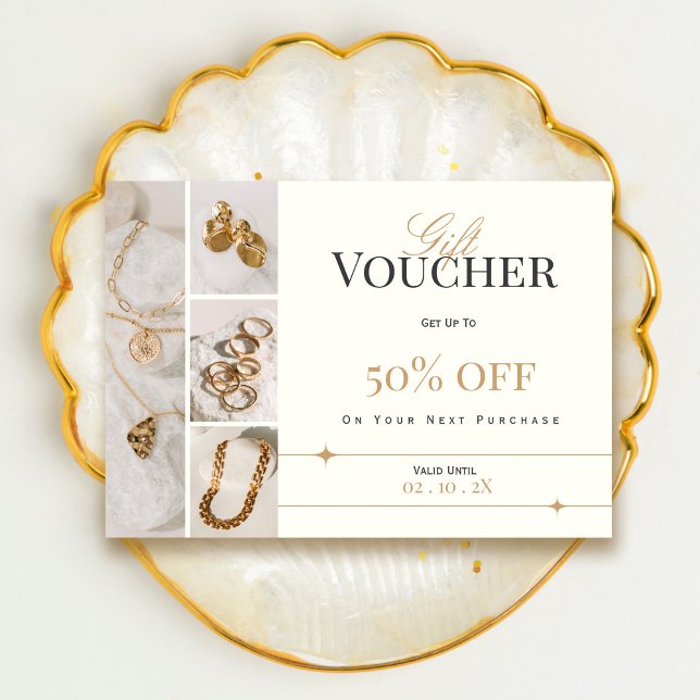 Elegant Jewelry Gift Voucher | Gold Discount Card  (Elegant Jewelry Gift Voucher | Gold Discount Card #voucherjewerly #addphotos #promo #discountcard)