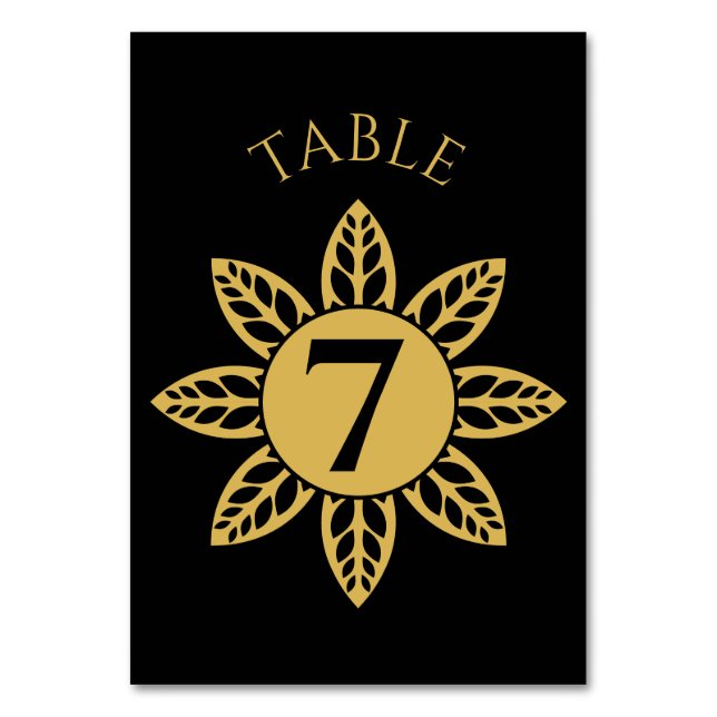 Elegant jewelry inspired frame and flower wedding table number (Front)